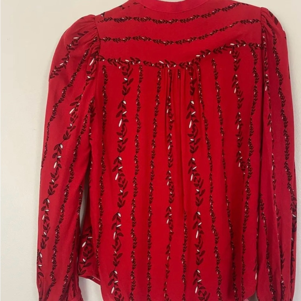 Red Patterned Women's Top - Picture 2 of 4